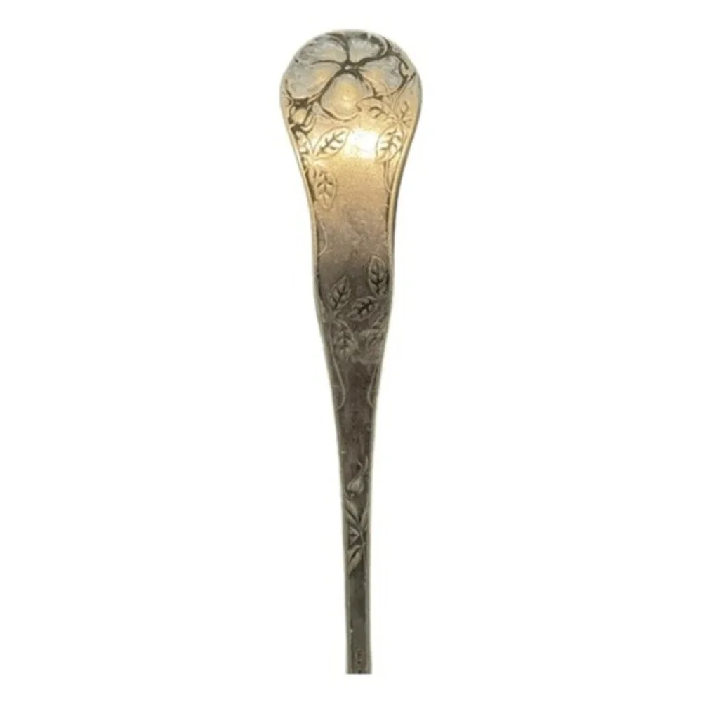 Antique 1877 Niagara Falls Silver‎ Co Ladle 1906 Wild Rose Silver Plate Sauce